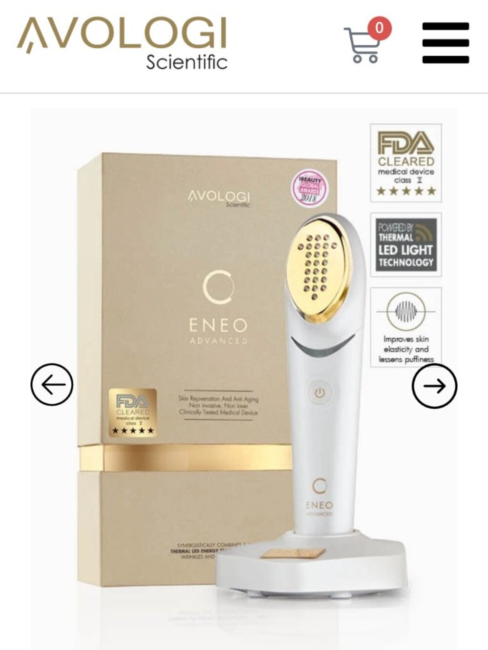 Avologi ENEO ADVANCED Anti-Aging Red Light Therapy Device - Brand New Factory Se